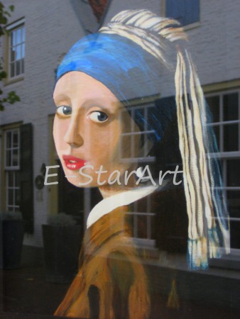 Reflection of my painting: 'Girl with Pearl Earring' 30 x 40 cm