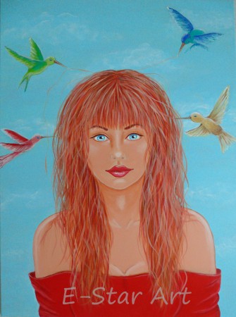 painting "Styling birds" 60 x 80 cm