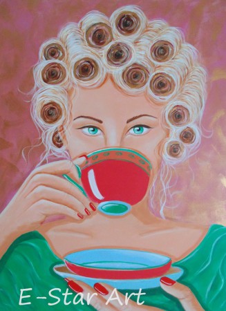 painting "cup of tea" 60 x 80 cm