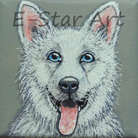 Witte Herder 10 x 10 cm painting