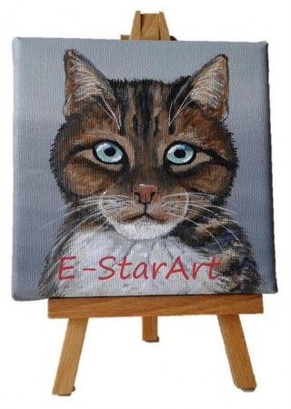 Minouche 10x10 cm; easel incl.