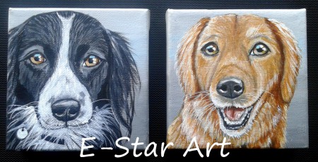 Jessy en Anka: painting 10x10cm